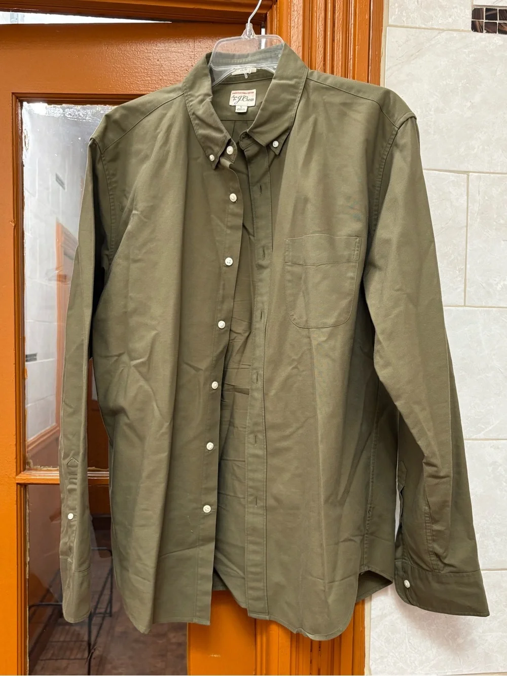 J. Crew Olive Green Button-Down Dress Shirt